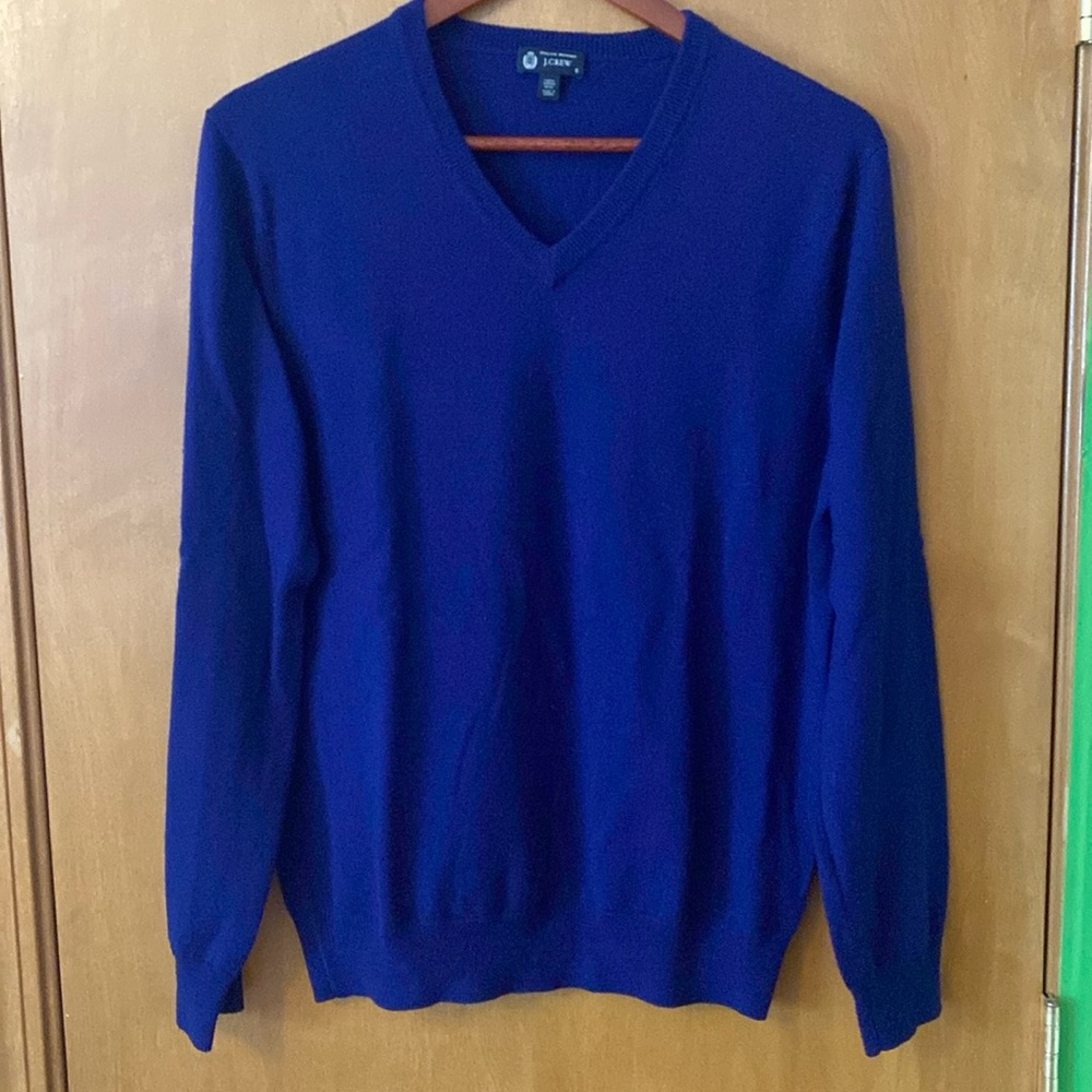 Jcrew Merino wool v neck sweater. Royal purple. Size S